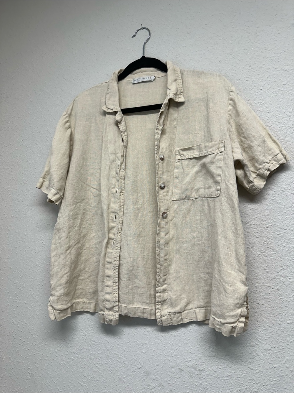 cut loose Cream Short-Sleeve Button-Up Shirt